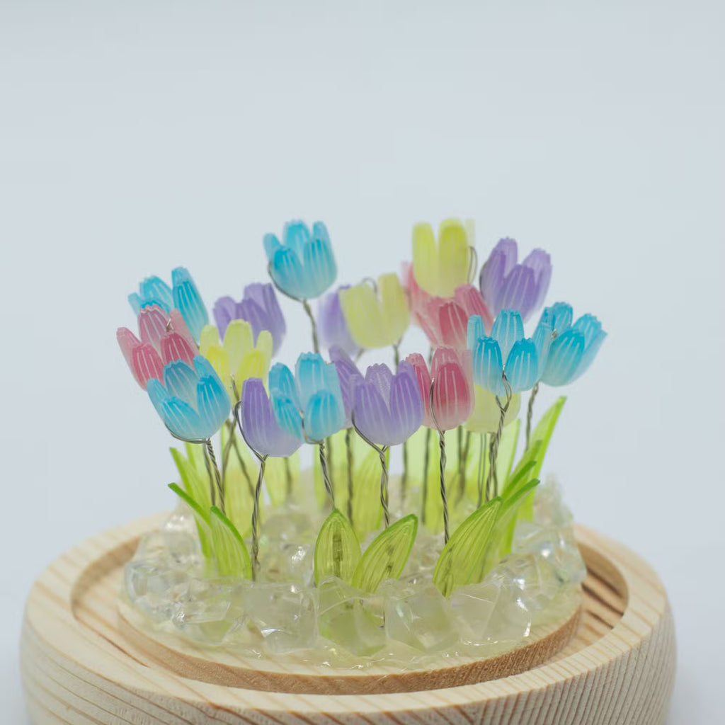 Domo Jardín Floral Glow - 20 tulipanes multicolor - LED USB