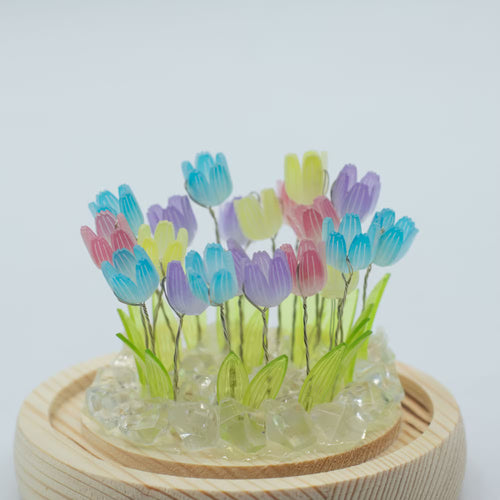 Domo Jardín Floral Glow - 20 tulipanes multicolor - LED USB