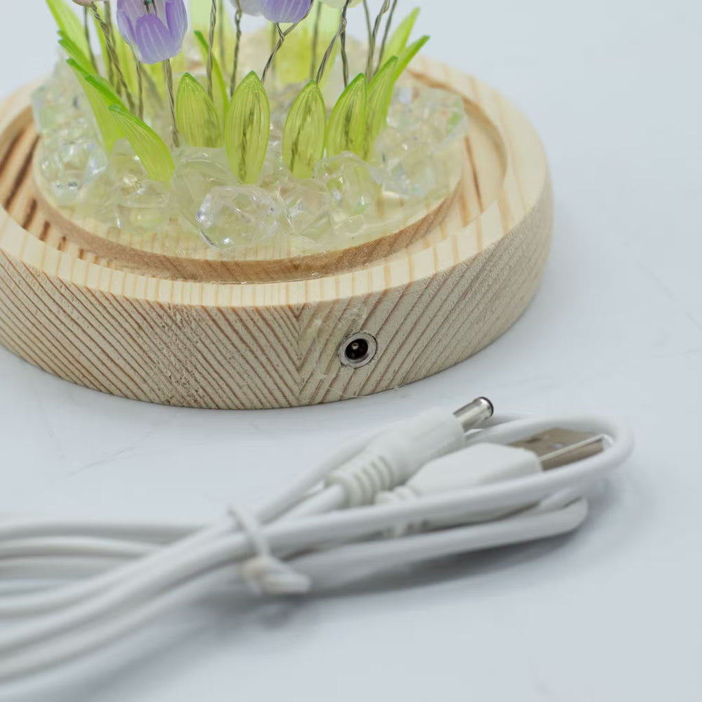 Domo Jardín Floral Glow - 20 tulipanes multicolor - LED USB