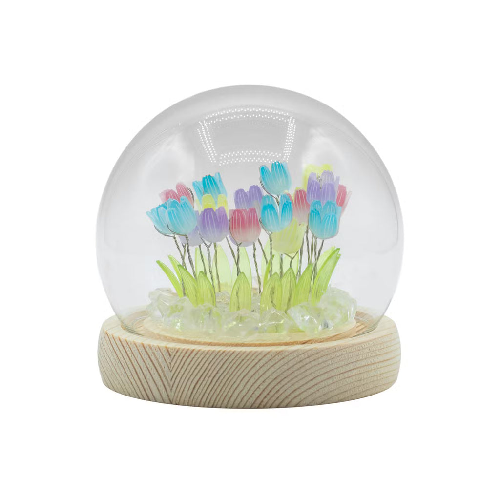 Domo Jardín Floral Glow - 20 tulipanes multicolor - LED USB