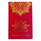 Diari de Benestar Vermell - 120 pàgines - Mandala daurat i lotus