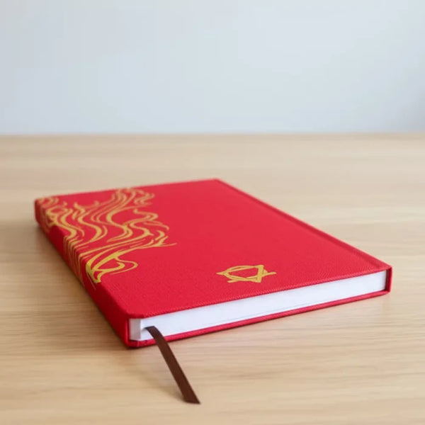 Diari de Benestar Vermell - 120 pàgines - Mandala daurat i lotus