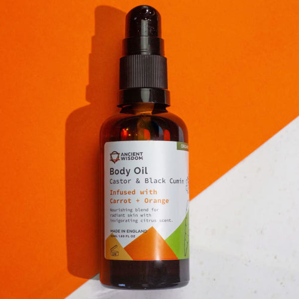 Aceite Corporal Orgánico de Zanahoria y Naranja – Hidratación y Luminosidad Natural - 50 ml