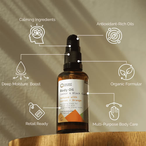 Aceite Corporal Orgánico de Zanahoria y Naranja – Hidratación y Luminosidad Natural - 50 ml