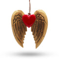 Ala y corazón de ángel de Navidad dorados - Detalle Negro