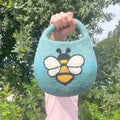 Bolsa abeja de fieltro al agua - Azul y verde
