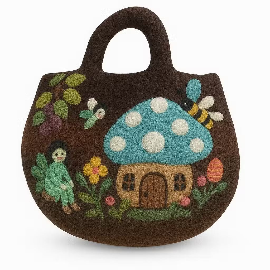 Bolsa abeja de fieltro al agua - Jardín de hadas y abejas