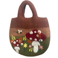 Bolsa abeja de fieltro al agua - Jardín de setas y abejas