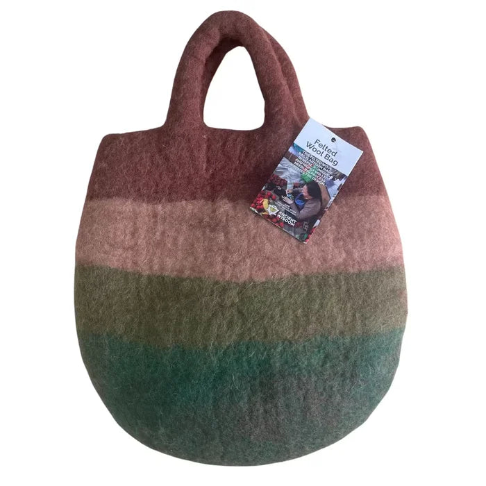 Bolsa abeja de fieltro al agua - Jardín de setas y abejas