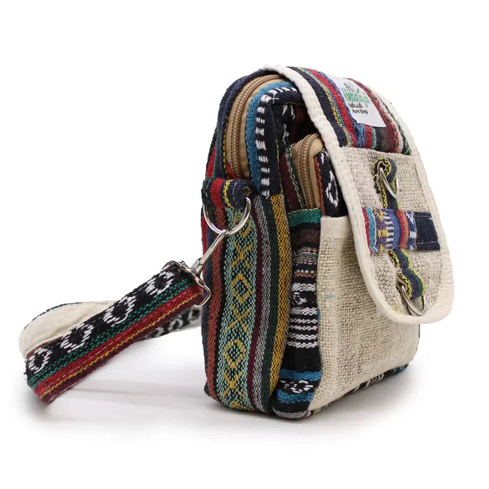 Bolso Body-Cross de cáñamo natural y Jhari