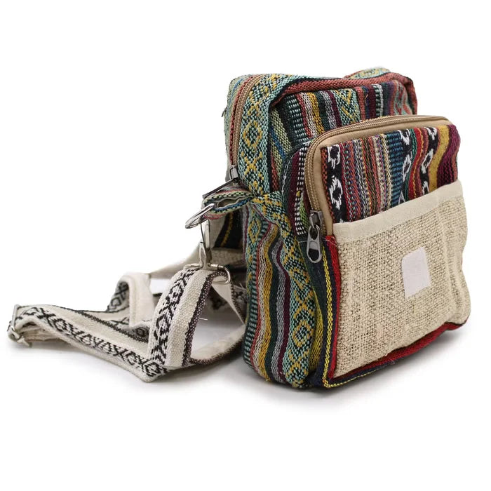 Bolso Body-Cross de cáñamo natural y Jhari
