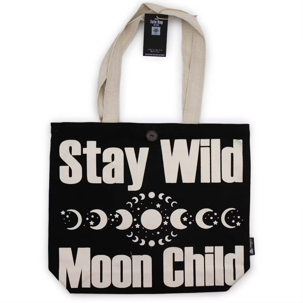 Bolso Básico Icónico Premium - STAY WILD MOON CHILD -Negro natural
