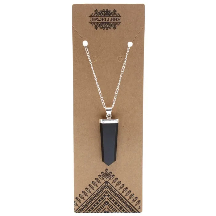 Colgante Plano de  Piedras Preciosas - Ágata Negra