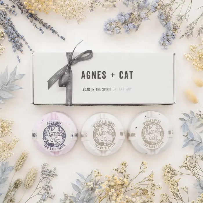 Conjunto de Regalo de Bombas de Baño Efervescentes Agnes + Cat – Fragancias Exclusivas