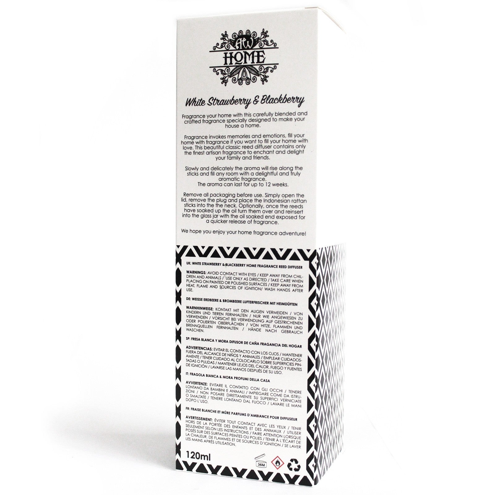 Difusor aromático de fresa blanca y frambuesa 120ml