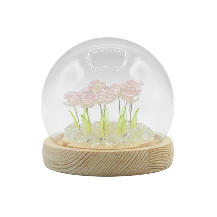 Cúpula de jardí Floral Glow - 10 roses rosades - LED USB