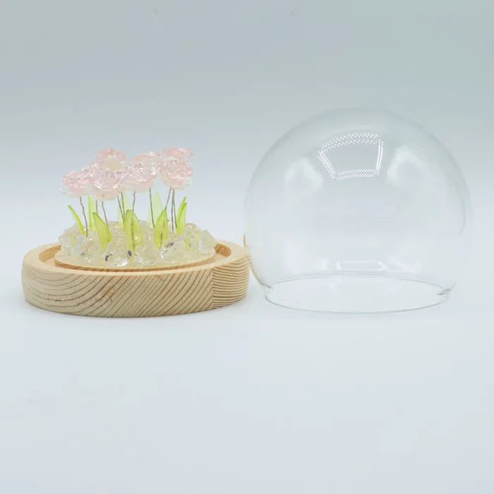 Cúpula de jardí Floral Glow - 10 roses rosades - LED USB