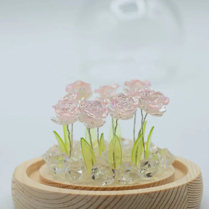 Cúpula de jardí Floral Glow - 10 roses rosades - LED USB
