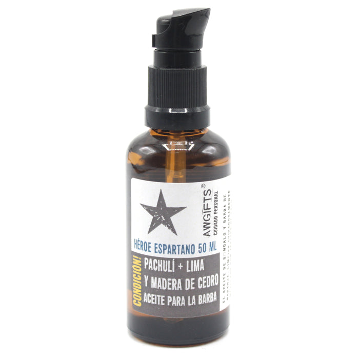 Aceite para Barba Héroe Espartano-Mantén - 50 ml - Nutrición, Suavidad y Aroma Amaderado