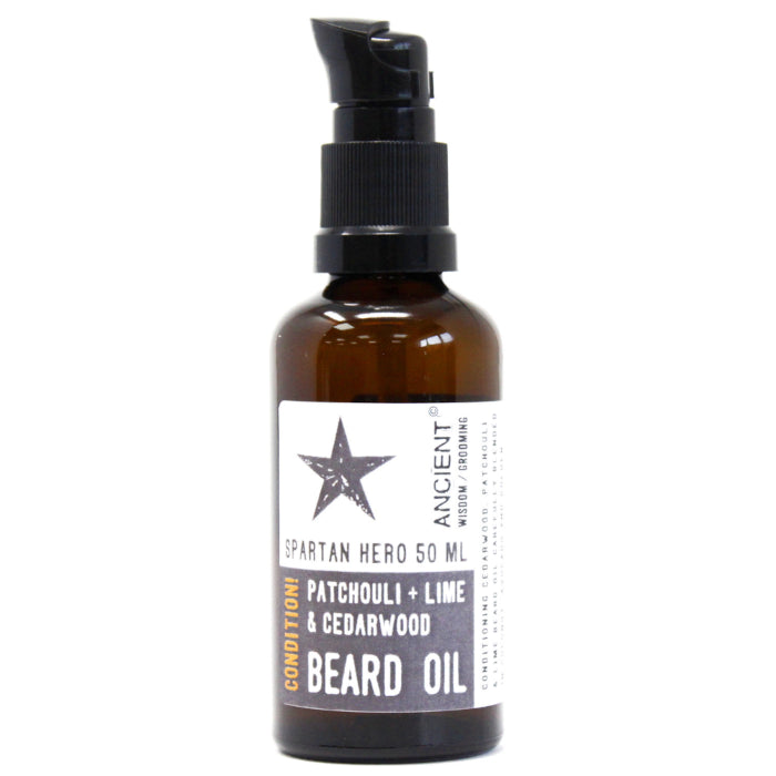 Aceite para Barba Héroe Espartano-Mantén - 50 ml - Nutrición, Suavidad y Aroma Amaderado