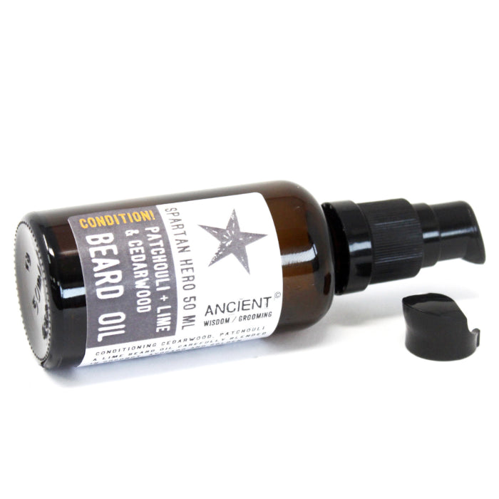 Aceite para Barba Héroe Espartano-Mantén - 50 ml - Nutrición, Suavidad y Aroma Amaderado