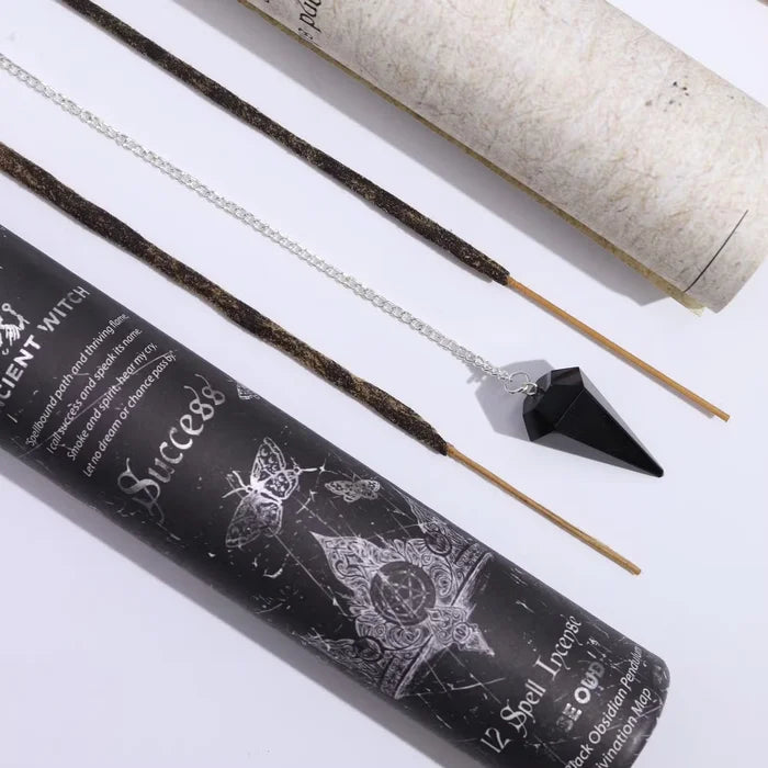 Encens d'encanteris de bruixa antic - Èxit - Pèndol d'obsidiana negra