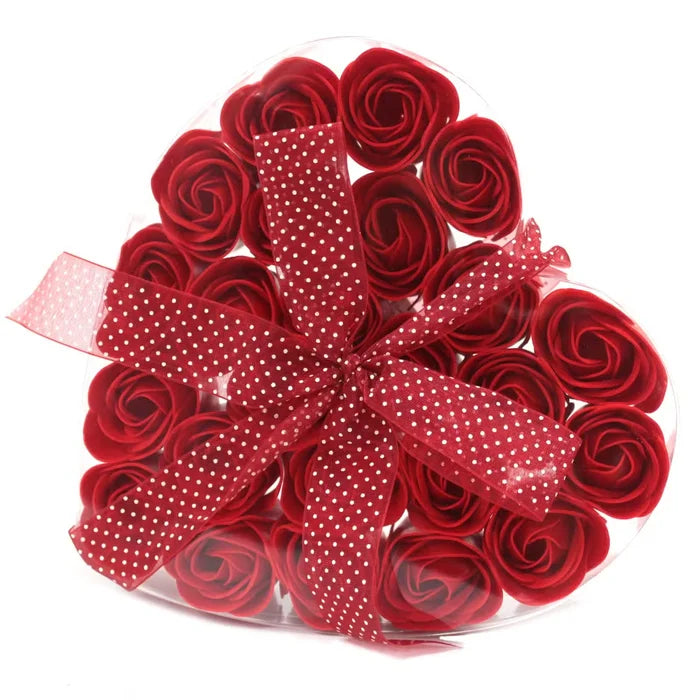 Flores de Jabón de 24 Rosas Rojas – Baño Relajante y Regalo Romántico