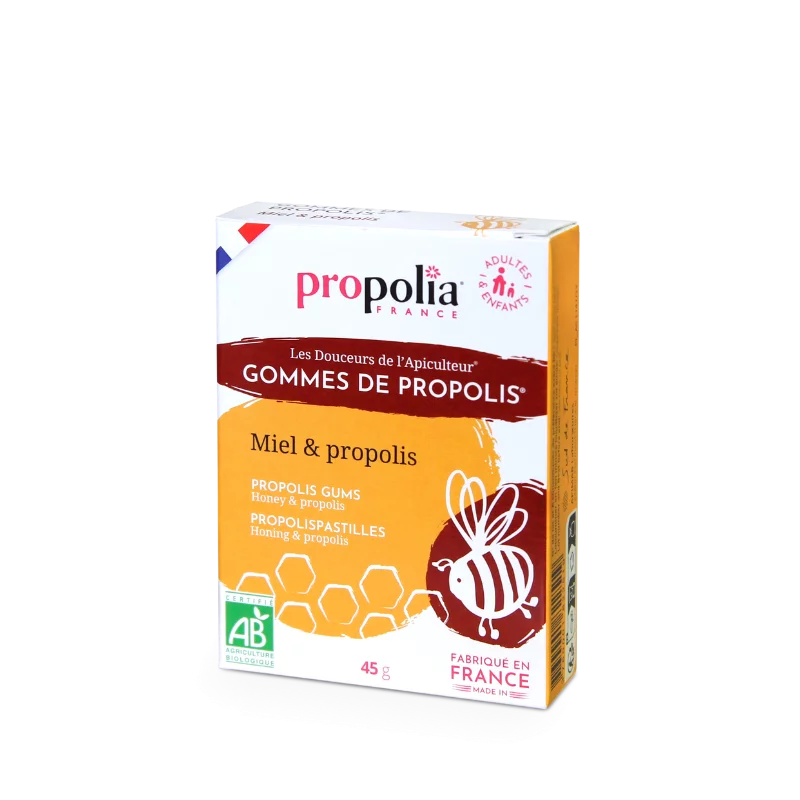 Gominolas ecológicas de Propóleo y miel – 45grs