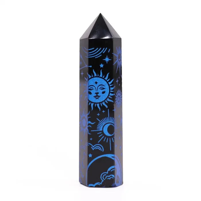 Puntes d'Obsidiana Negra Història Mística - Blau fosc