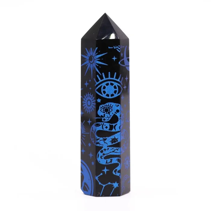 Puntes d'Obsidiana Negra Història Mística - Blau fosc