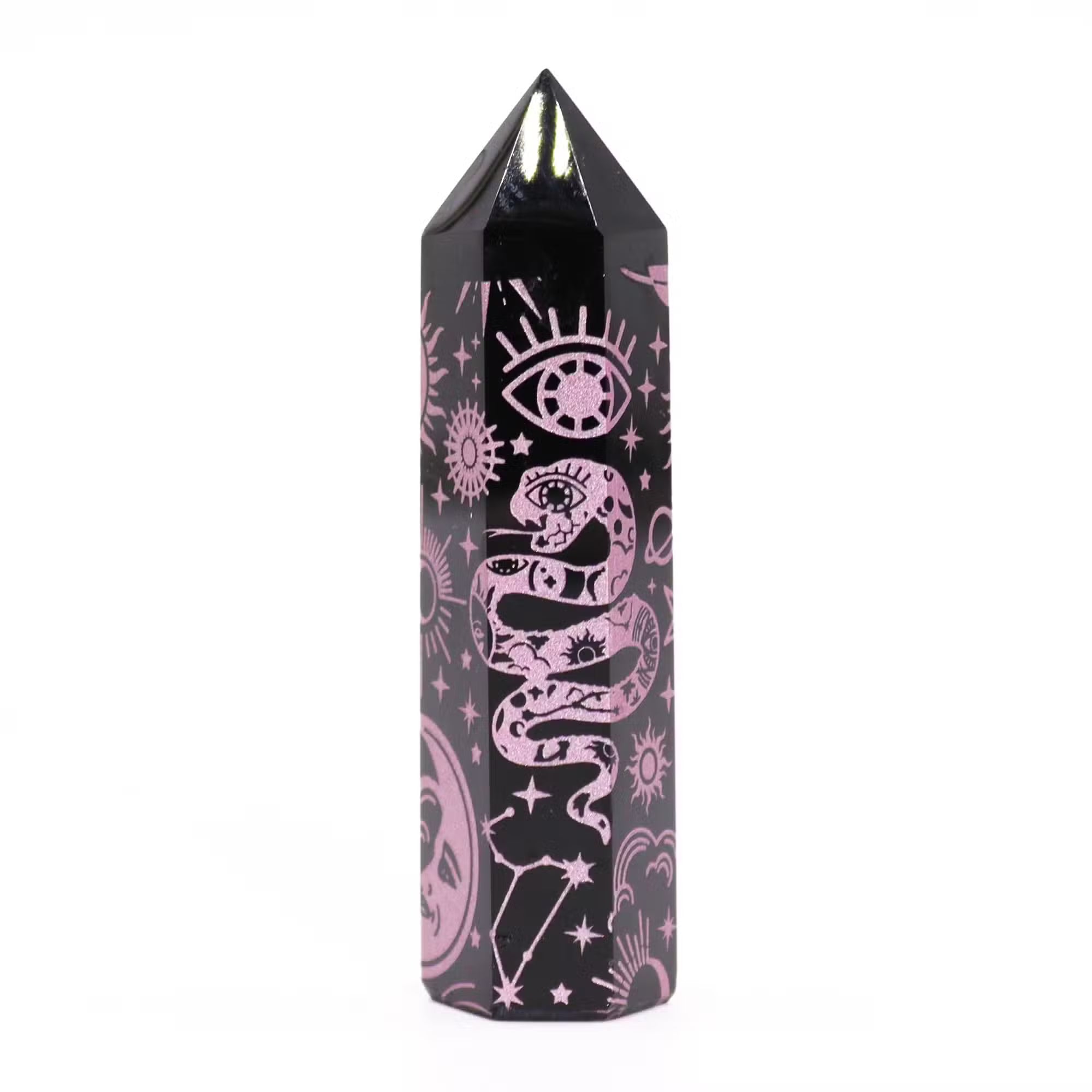 Puntas de Obsidiana Negra Historia Mística - Rosa