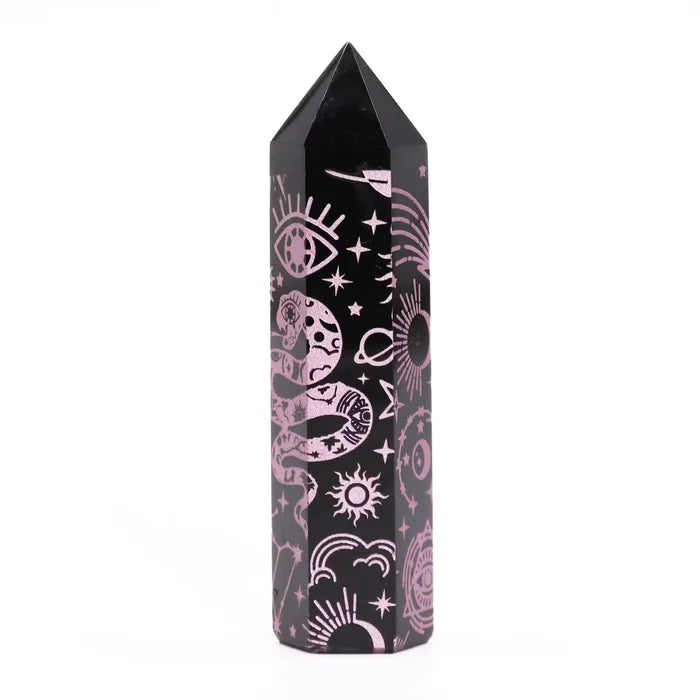 Puntes d'Obsidiana Negra Història Mística - Rosa