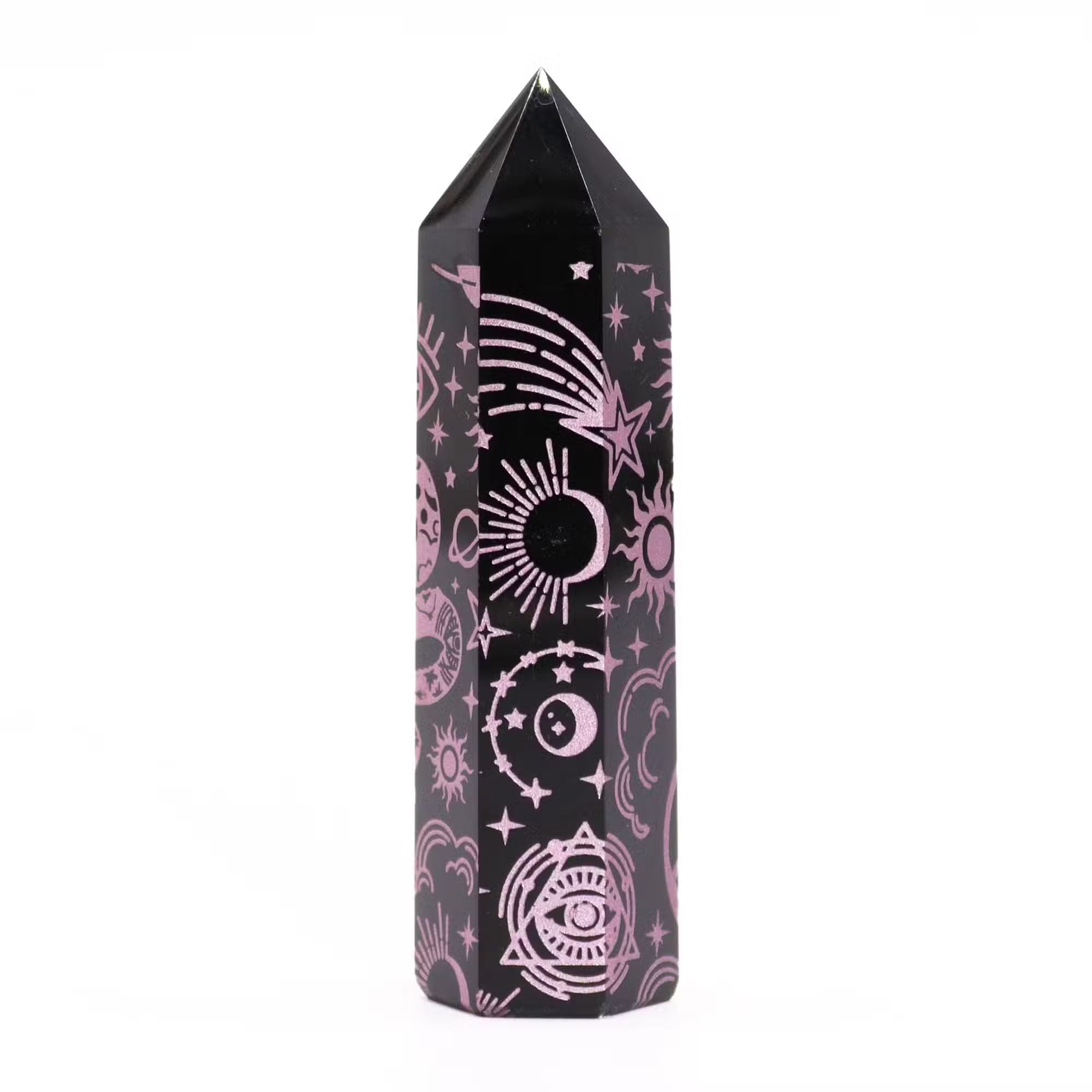 Puntas de Obsidiana Negra Historia Mística - Rosa