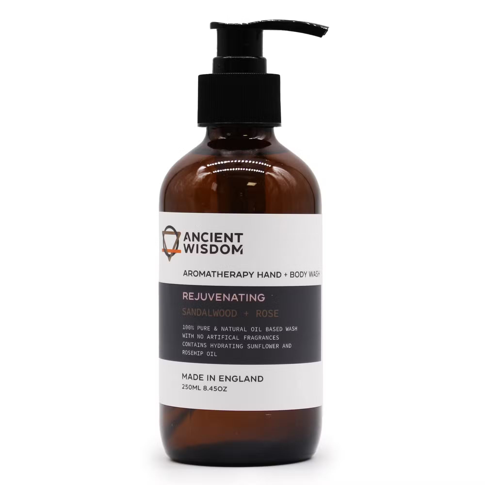 Gel de baño para Manos y Cuerpo con Sándalo y Rosa | Cuidado Natural e Hidratante