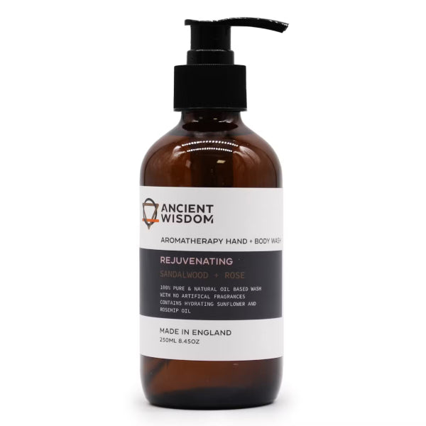 Gel de bany per a Mans i Cos amb Sàndal i Rosa | Cura Natural i Hidratant