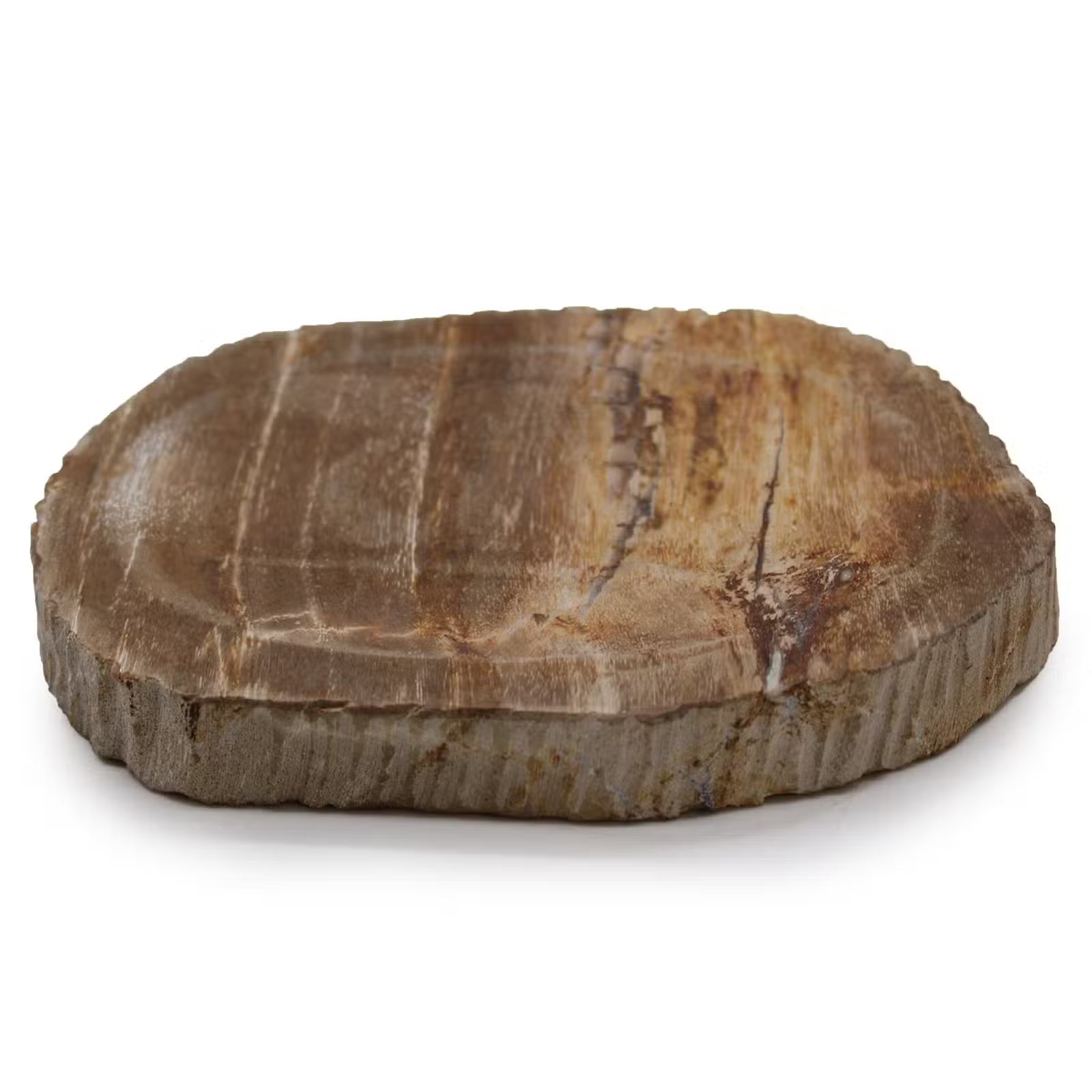 Jabonera Marrón de Madera Natural Petrificada