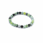 Lot de 2 polseres de pedres precioses -Jaspi Blanc + Jade oliva-Pau i curació