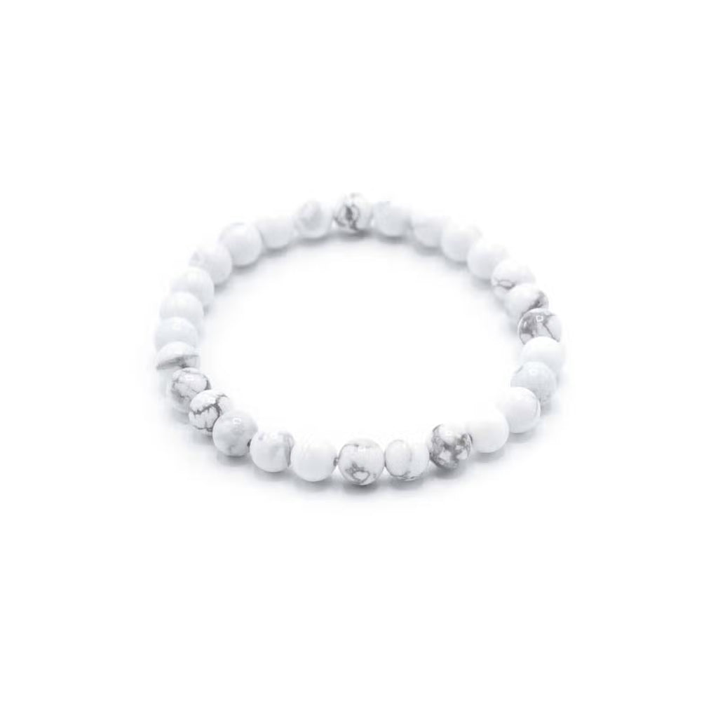 Lote de 2 pulseras de piedras preciosas -Jaspe Blanco + Jade oliva-Paz y curación
