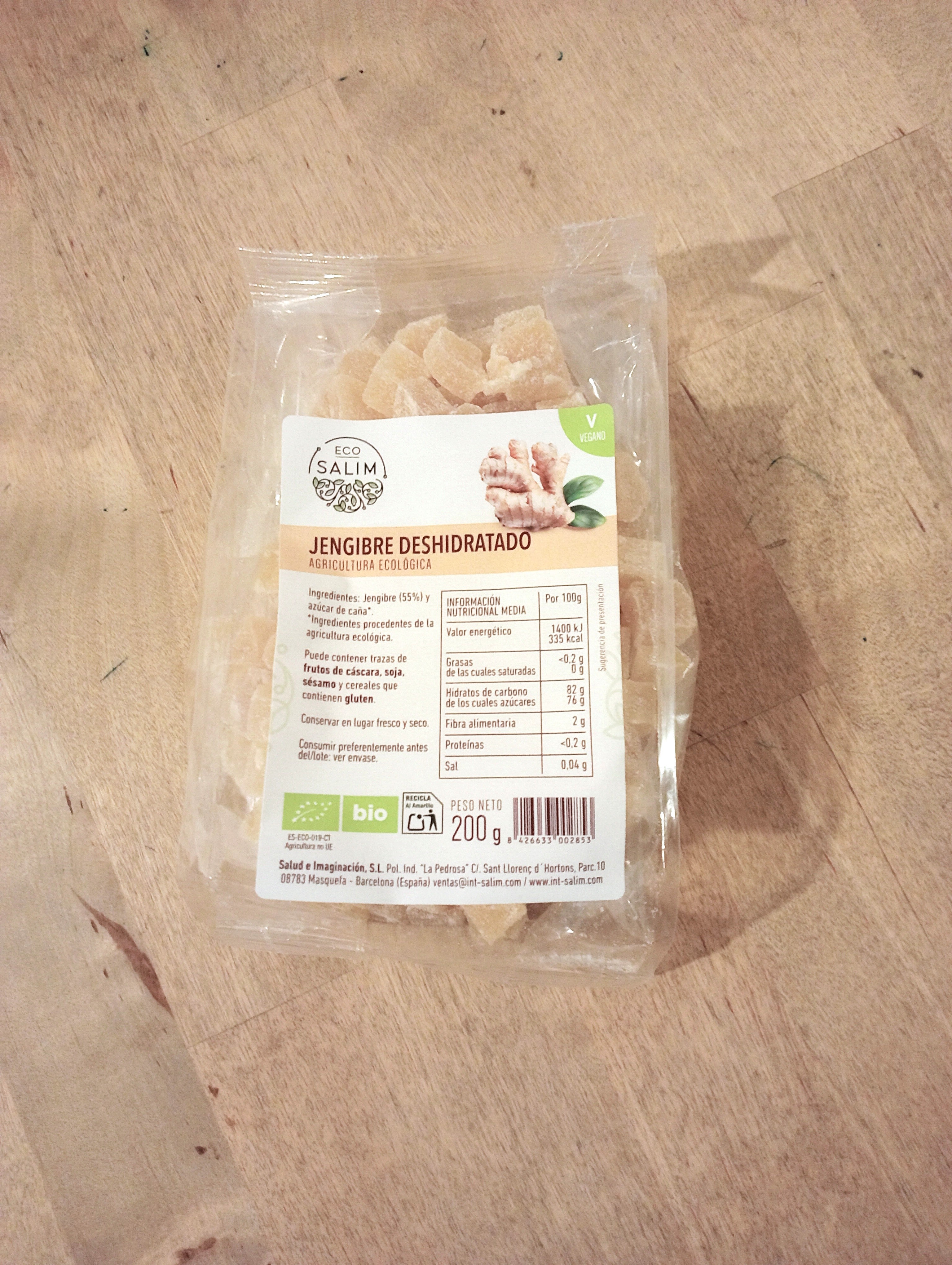 Jengibre en dados deshidratado ECO 200g