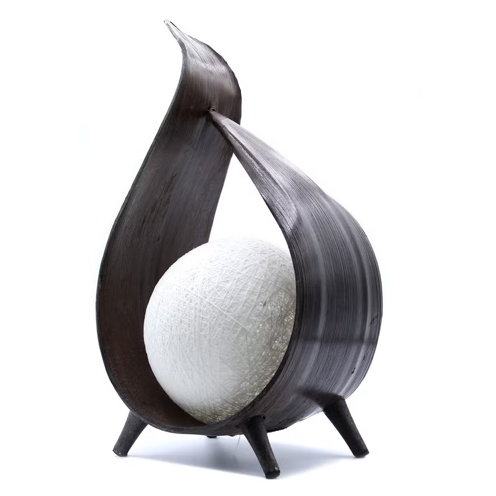 Lámpara de Coco Natural - Envoltura Torcida Chocolate Oscuro