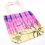 Bolsa de Algodón Tie Dye - Lotus Buda - MultiColor - Asa Natural