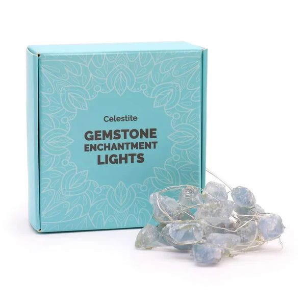 Llums d'encantament de pedres precioses – Celestita