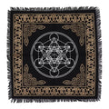 Mantel de altar esotérico con flecos - Gráfico de los chakras