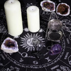 Mantel de altar esotérico con flecos - Horóscopo