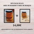 Lote 2 botes de miel natural de abejas negras - 1 de romero + 1 de bosque - 500g