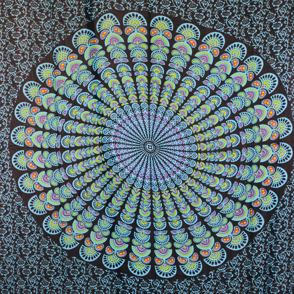 Pareo Céltico de algodón - Pavo Real - Vista lateral - Dibujo