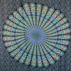 Pareo Céltico de algodón - Pavo Real - Vista lateral - Dibujo