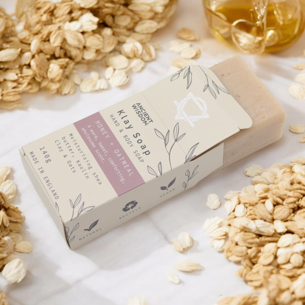 Pastilla de jabón de Arcilla - Cuerpo y manos - Miel y avena