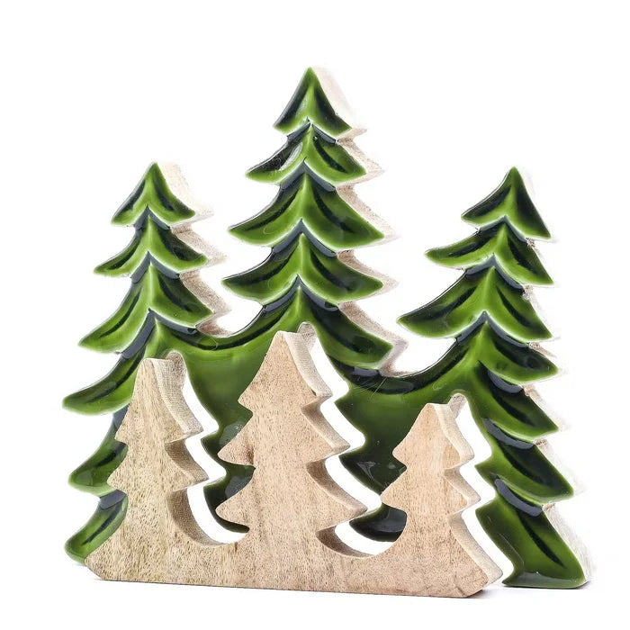 Decoración de madera 3D Perdido en el Bosque – Tres Árboles 20 × 23 cm