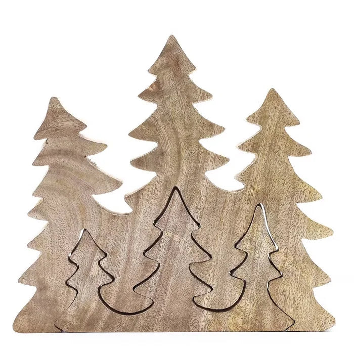Decoración de madera 3D Perdido en el Bosque – Tres Árboles 20 × 23 cm